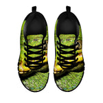 Emerald Tree Boa Snake Print Black Sneakers