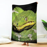 Emerald Tree Boa Snake Print Blanket