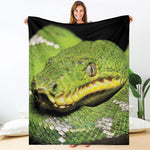 Emerald Tree Boa Snake Print Blanket