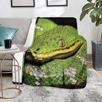 Emerald Tree Boa Snake Print Blanket