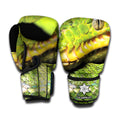 Emerald Tree Boa Snake Print Boxing Gloves