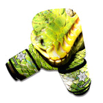Emerald Tree Boa Snake Print Boxing Gloves