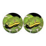Emerald Tree Boa Snake Print Car Coasters