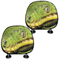 Emerald Tree Boa Snake Print Car Headrest Covers
