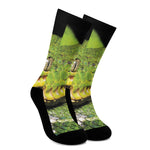 Emerald Tree Boa Snake Print Crew Socks