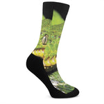 Emerald Tree Boa Snake Print Crew Socks