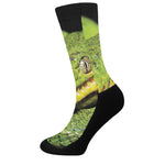 Emerald Tree Boa Snake Print Crew Socks