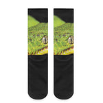 Emerald Tree Boa Snake Print Crew Socks
