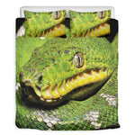 Emerald Tree Boa Snake Print Duvet Cover Bedding Set