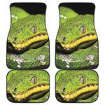 Emerald Tree Boa Snake Print Front and Back Car Floor Mats