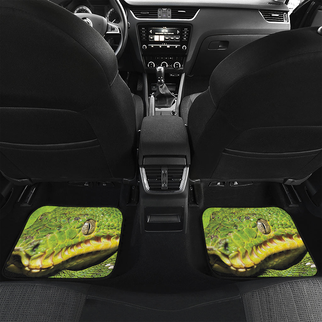 Emerald Tree Boa Snake Print Front and Back Car Floor Mats