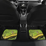 Emerald Tree Boa Snake Print Front and Back Car Floor Mats