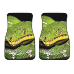 Emerald Tree Boa Snake Print Front Car Floor Mats