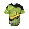 Emerald Tree Boa Snake Print Men's Baseball Jersey