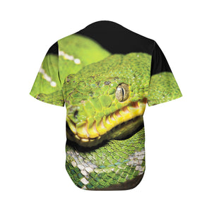 Emerald Tree Boa Snake Print Men's Baseball Jersey