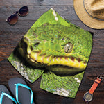 Emerald Tree Boa Snake Print Men's Shorts