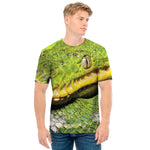 Emerald Tree Boa Snake Print Men's T-Shirt