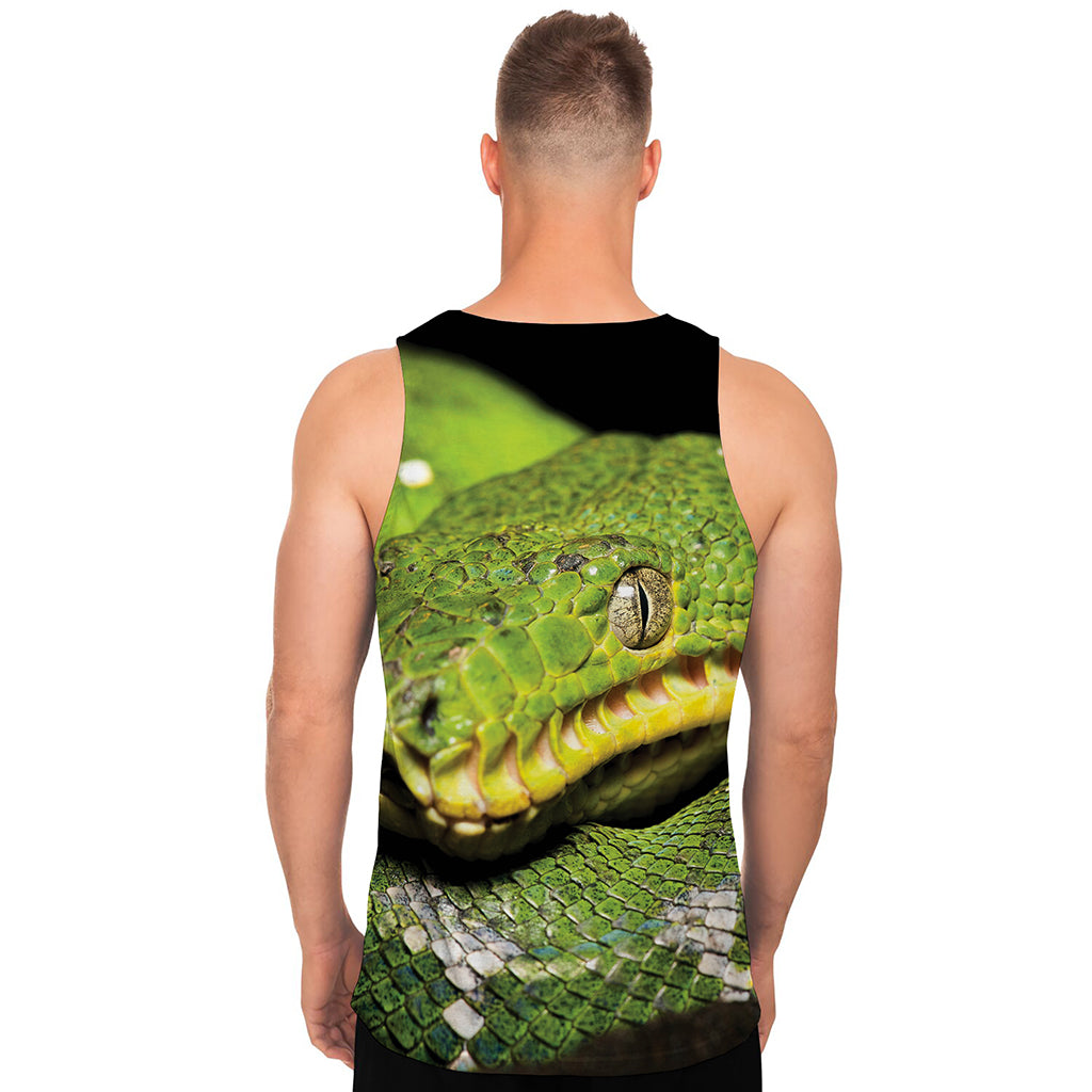 Emerald Tree Boa Snake Print Men's Tank Top