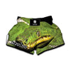 Emerald Tree Boa Snake Print Muay Thai Boxing Shorts