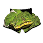 Emerald Tree Boa Snake Print Muay Thai Boxing Shorts