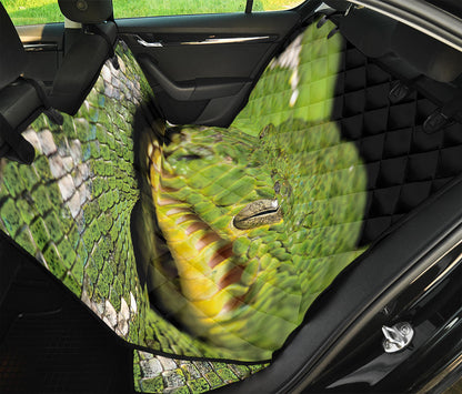 Emerald Tree Boa Snake Print Pet Car Back Seat Cover