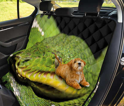 Emerald Tree Boa Snake Print Pet Car Back Seat Cover