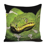 Emerald Tree Boa Snake Print Pillow Cover