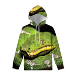 Emerald Tree Boa Snake Print Pullover Hoodie