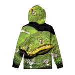 Emerald Tree Boa Snake Print Pullover Hoodie