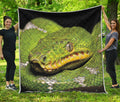 Emerald Tree Boa Snake Print Quilt