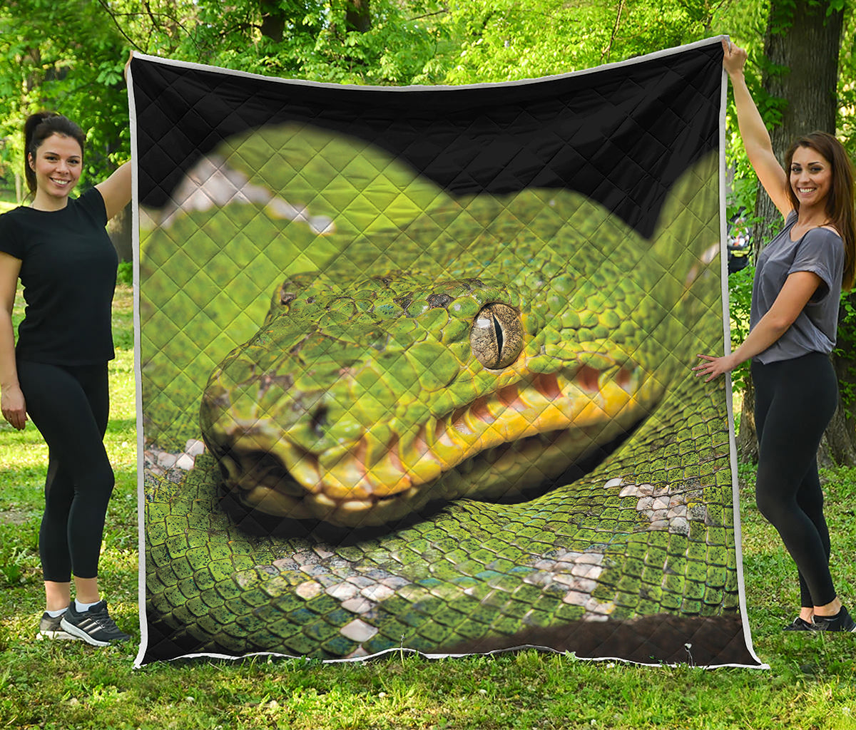 Emerald Tree Boa Snake Print Quilt