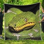Emerald Tree Boa Snake Print Quilt