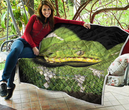 Emerald Tree Boa Snake Print Quilt