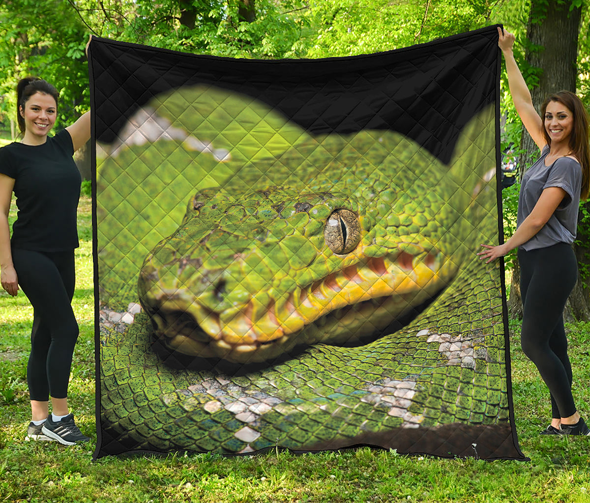 Emerald Tree Boa Snake Print Quilt