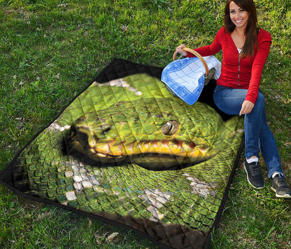 Emerald Tree Boa Snake Print Quilt