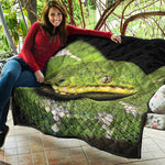 Emerald Tree Boa Snake Print Quilt