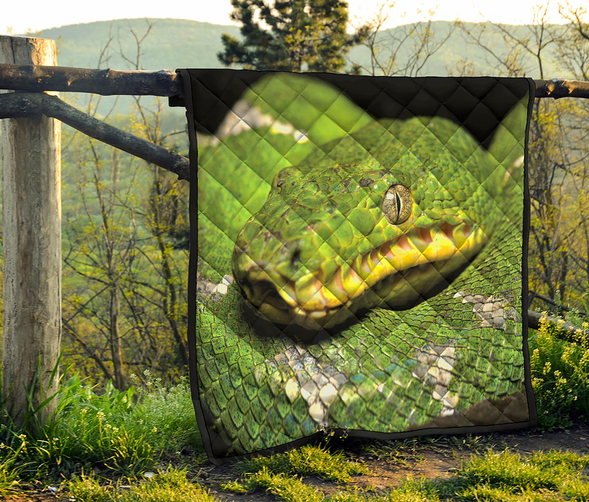 Emerald Tree Boa Snake Print Quilt