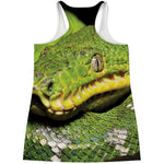 Emerald Tree Boa Snake Print Women's Racerback Tank Top