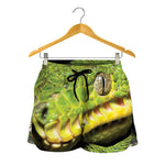 Emerald Tree Boa Snake Print Women's Shorts