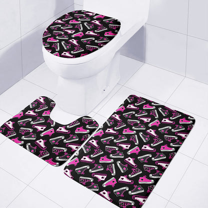 Emo Shoes Pattern Print 3 Piece Bath Mat Set