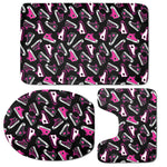 Emo Shoes Pattern Print 3 Piece Bath Mat Set