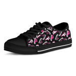 Emo Shoes Pattern Print Black Low Top Shoes