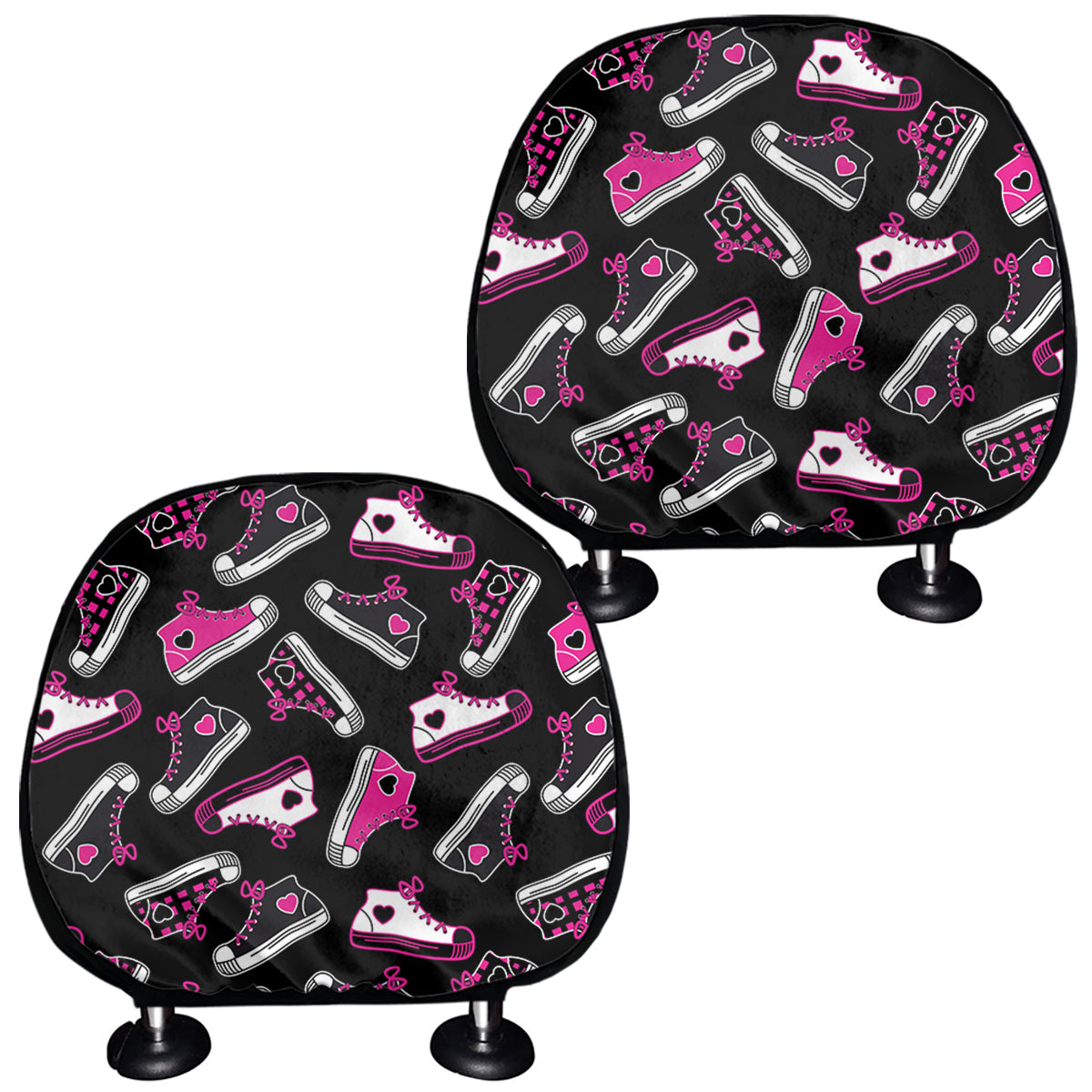 Emo Shoes Pattern Print Car Headrest Covers