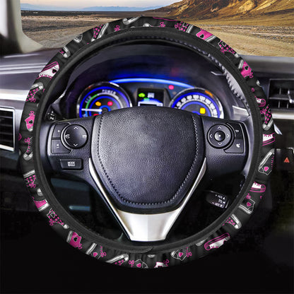 Emo Shoes Pattern Print Car Steering Wheel Cover
