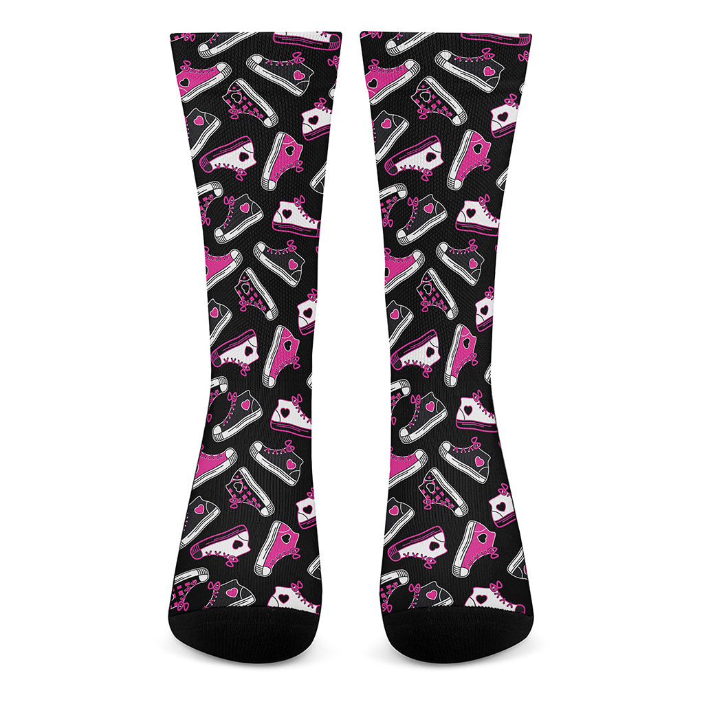 Emo Shoes Pattern Print Crew Socks