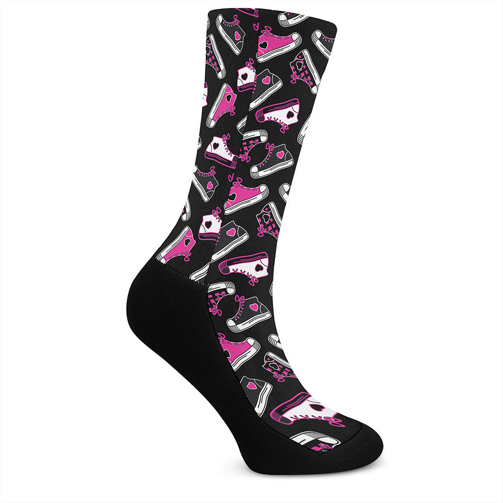 Emo Shoes Pattern Print Crew Socks