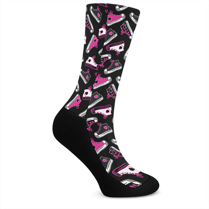 Emo Shoes Pattern Print Crew Socks