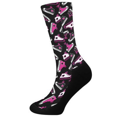 Emo Shoes Pattern Print Crew Socks