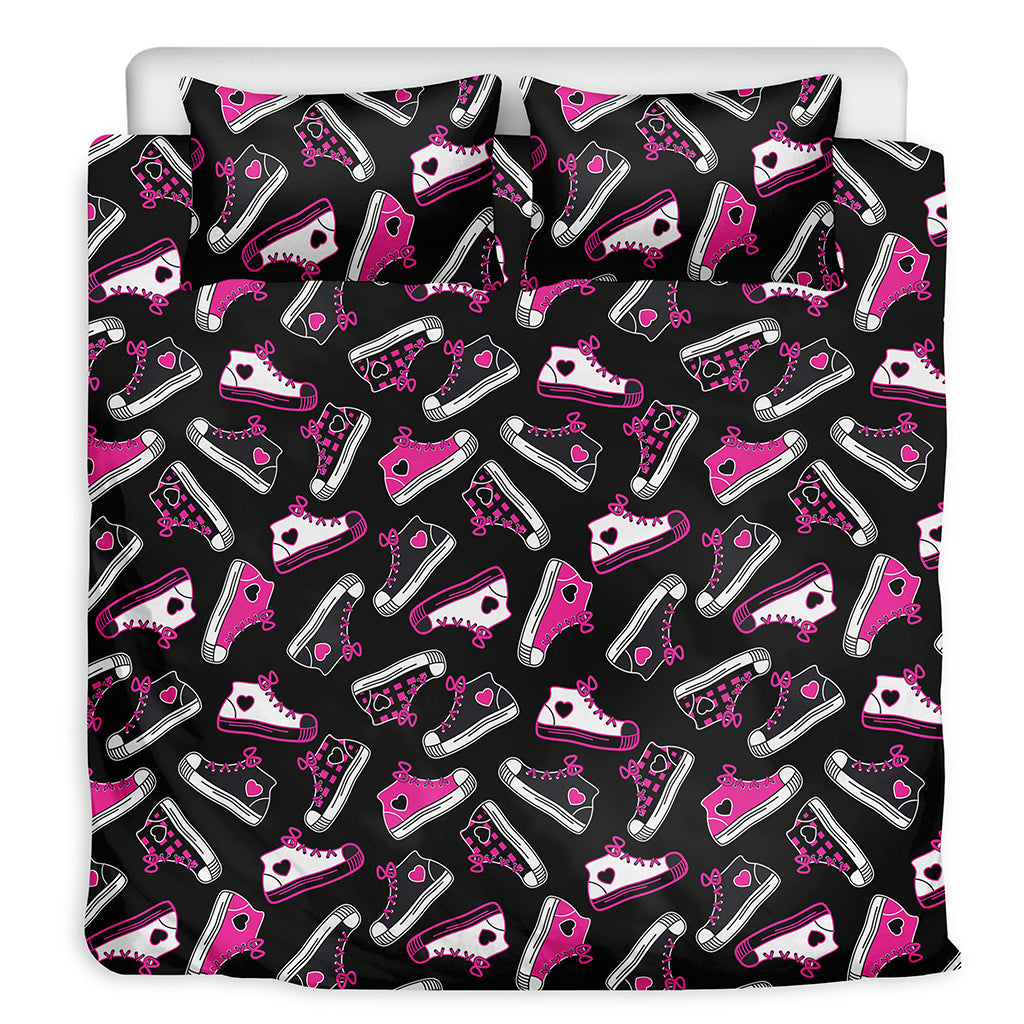 Emo Shoes Pattern Print Duvet Cover Bedding Set