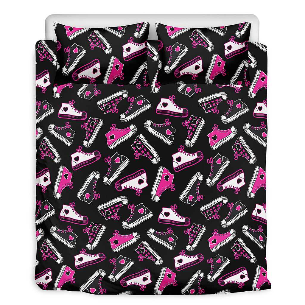 Emo Shoes Pattern Print Duvet Cover Bedding Set